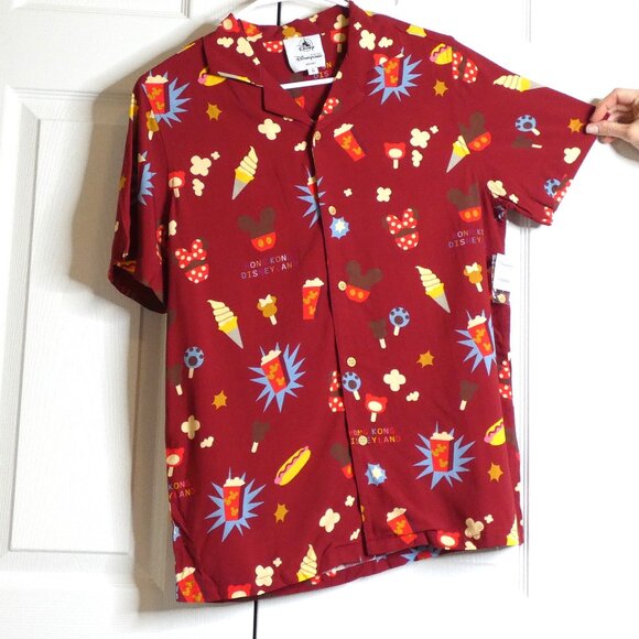Disneyland Shirt Size S Hong Kong Maroon Red Matching FAMILY Vacation Tops NWT - Picture 3 of 10